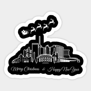 Merry Christmas Happy New Year Stuttgart Germany Sticker